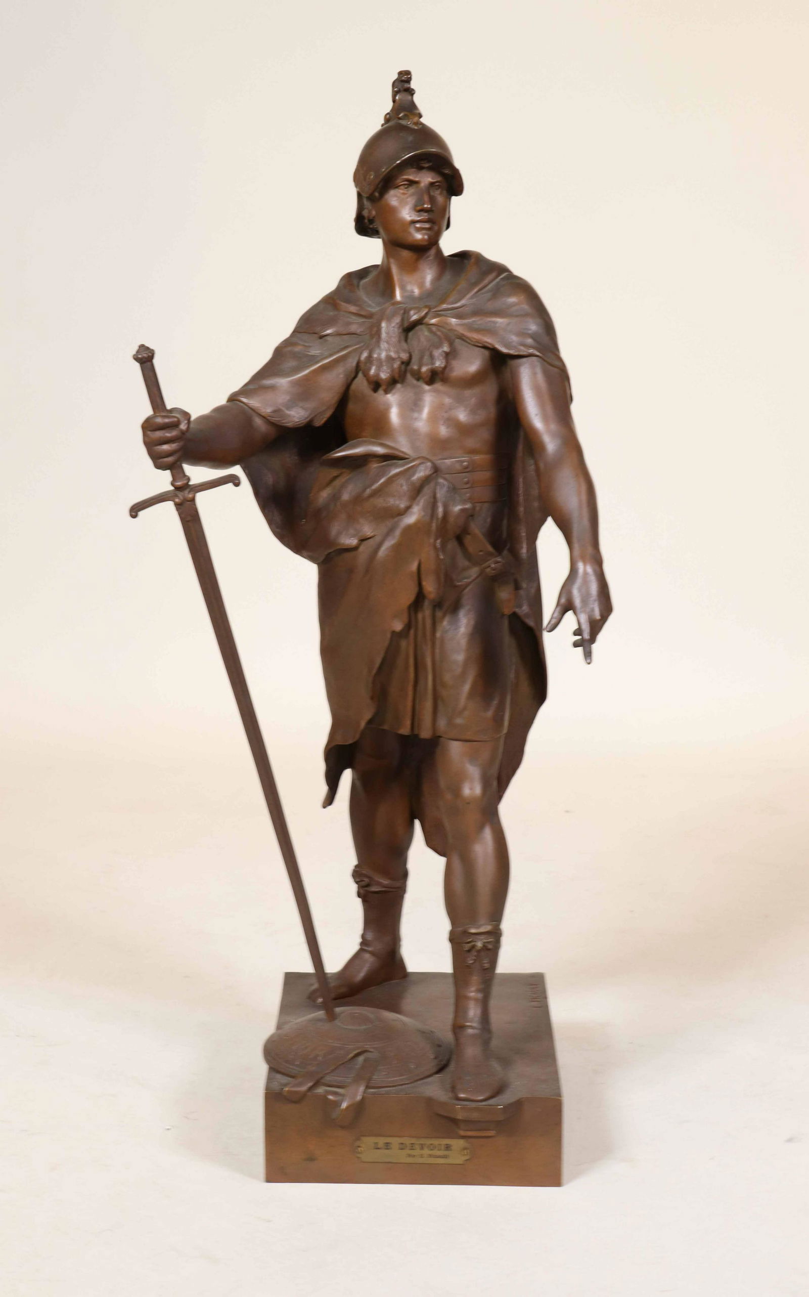 Emile Louis Picault, Bronze Statue, Le Devoir (1 of 10)