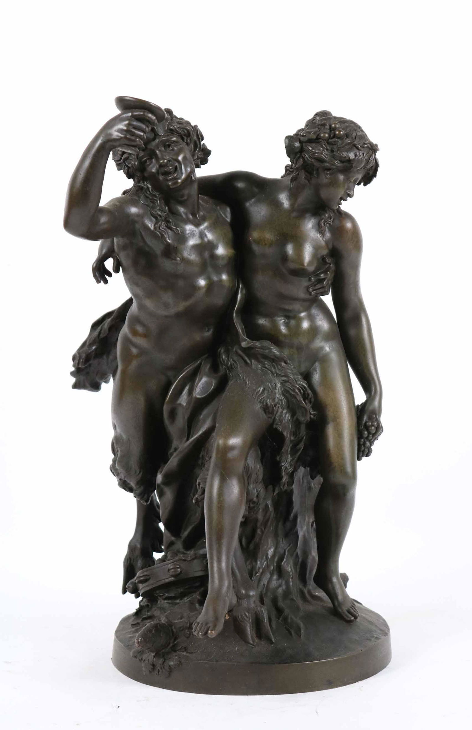 Michel Claude Clodion, Bronze, Satyr and Nymph (1 of 10)