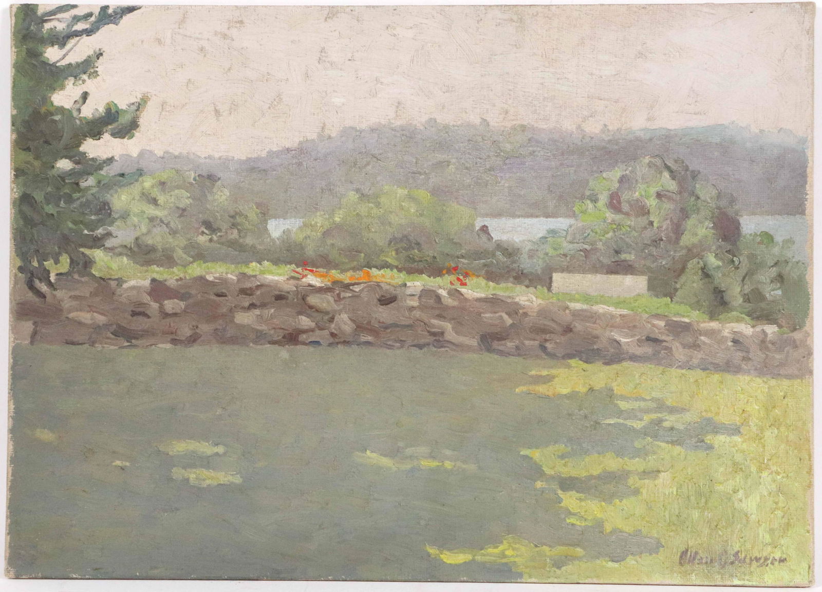 Allan Sawyer, Oil on Artist Board, Rock Wall (1 of 6)