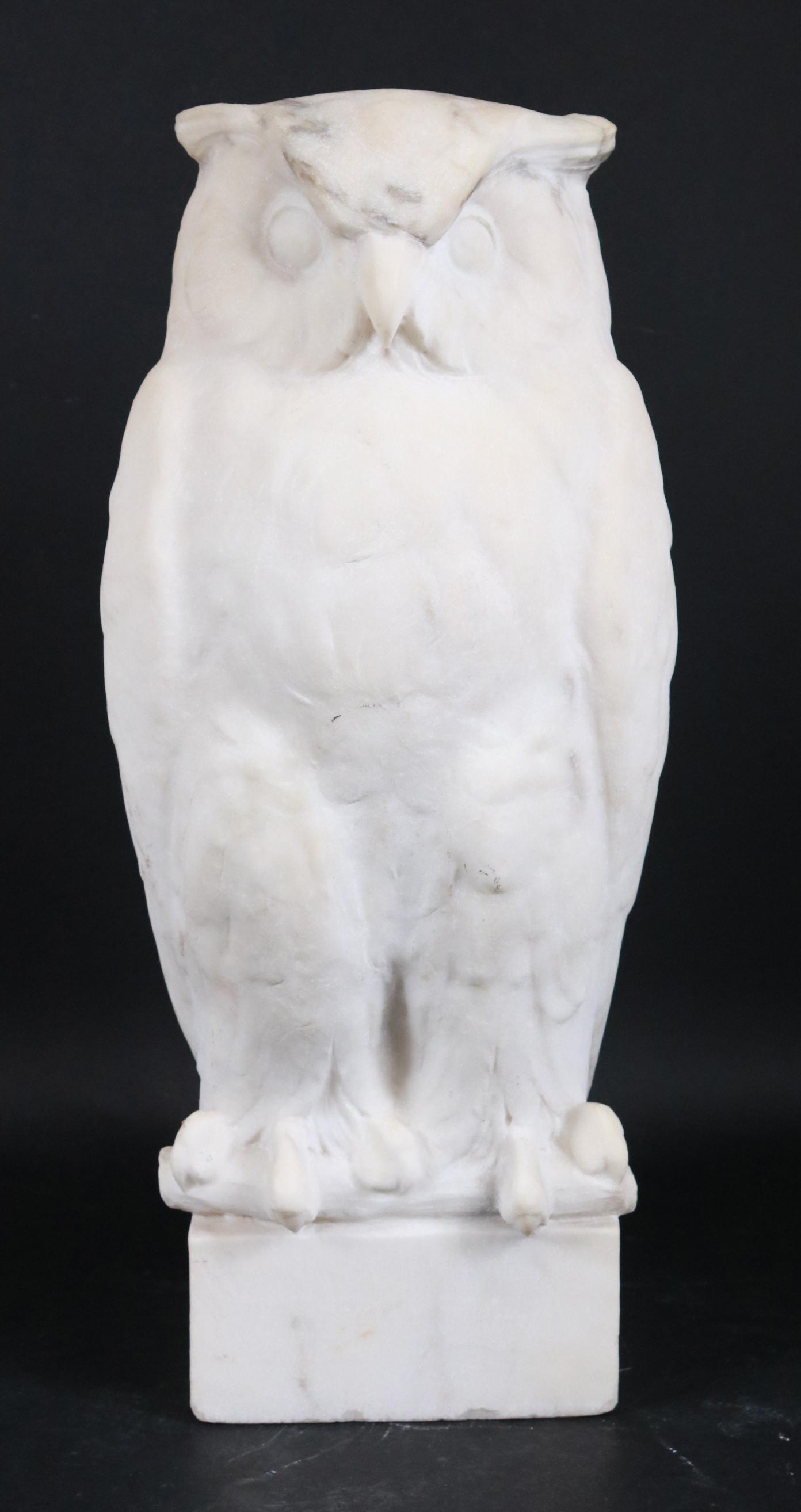 White Marble Sculpture of an Owl (1 of 5)