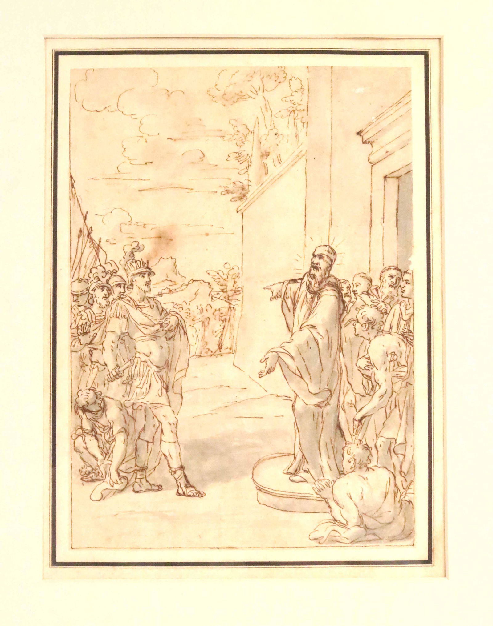 Old Master Pen, Ink, and Wash on Paper, Elders (1 of 4)