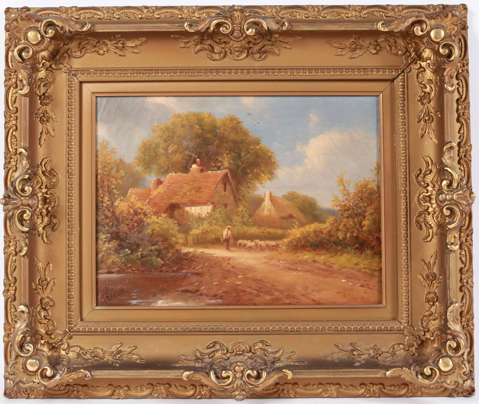 Oil on Canvas Farm Scene (1 of 5)