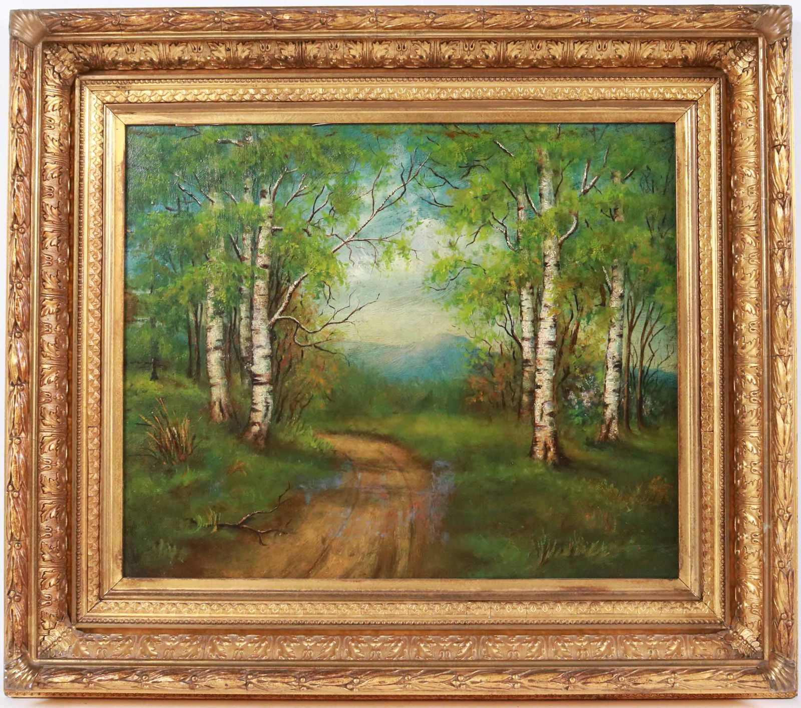 Oil on Canvas Landscape with Birch Trees (1 of 8)