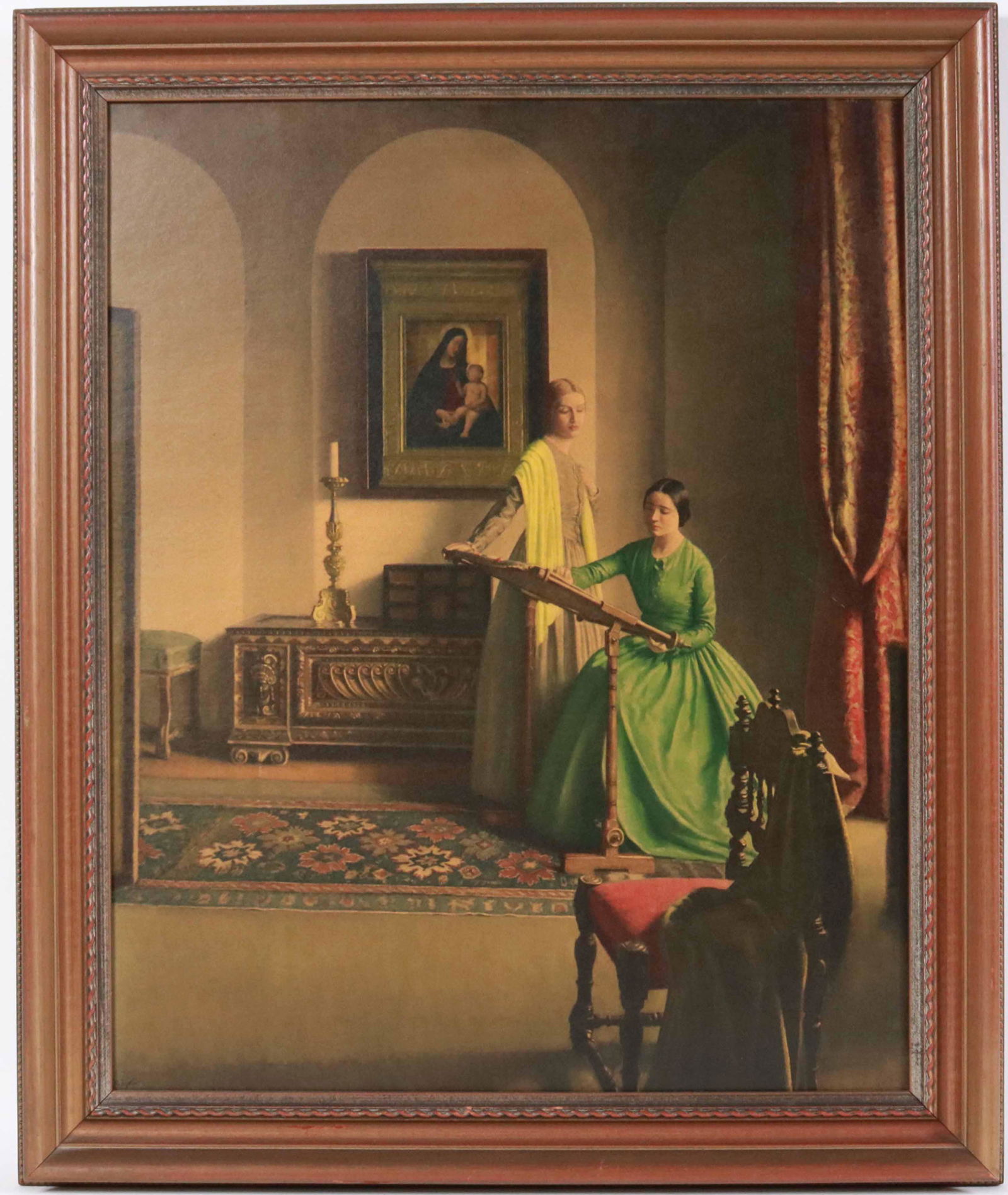 Lithograph, Interior Scene with Two Women (1 of 5)