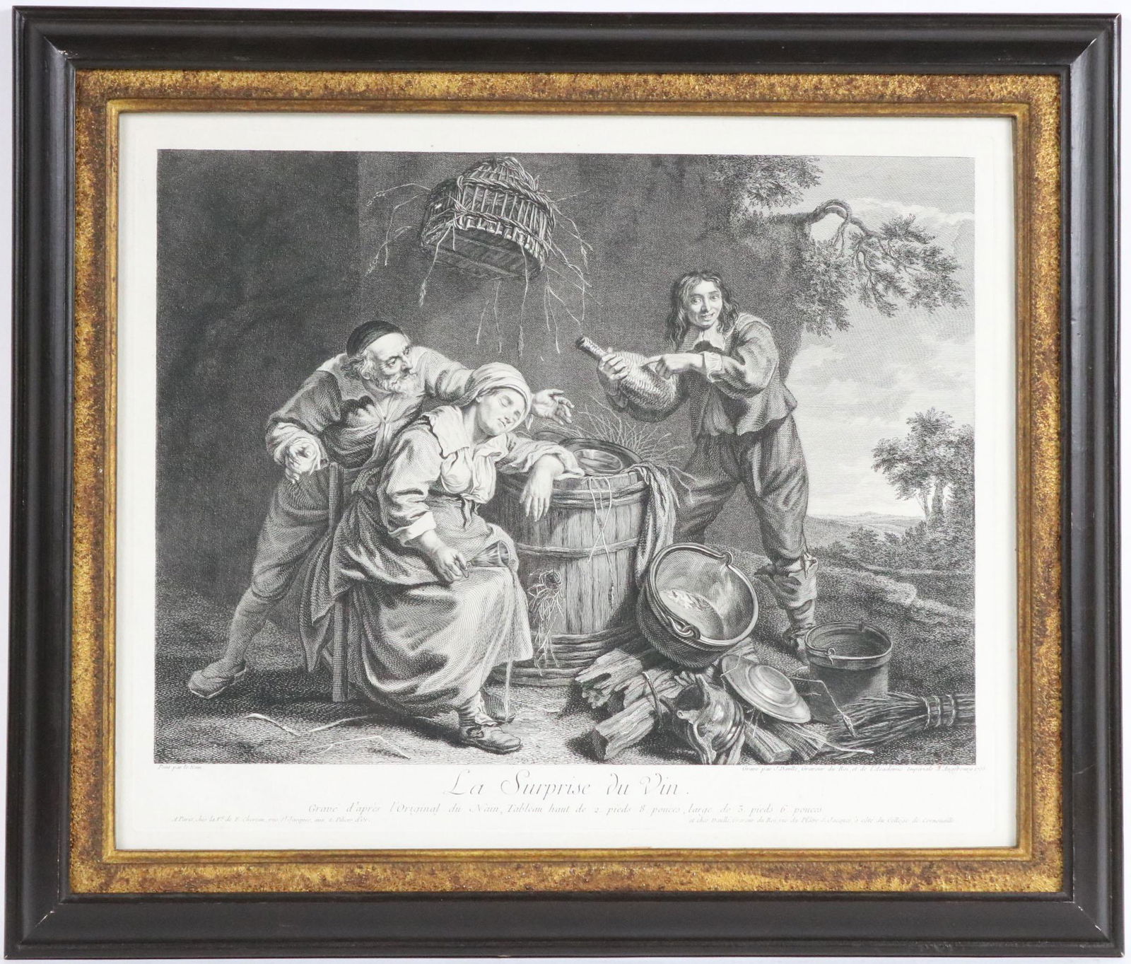 Engraving, After A. la Nain, "La Surprise du Vin" (1 of 8)