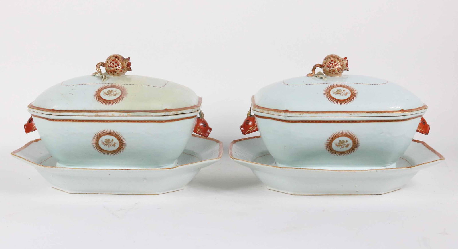 Pair of Covered Tureens and Underplates (1 of 12)