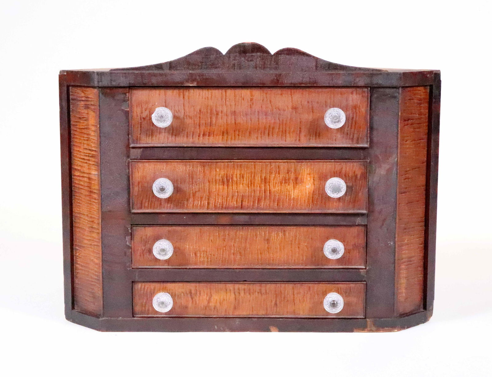 Figured Maple and Mahogany Hanging Corner Cabinet (1 of 10)