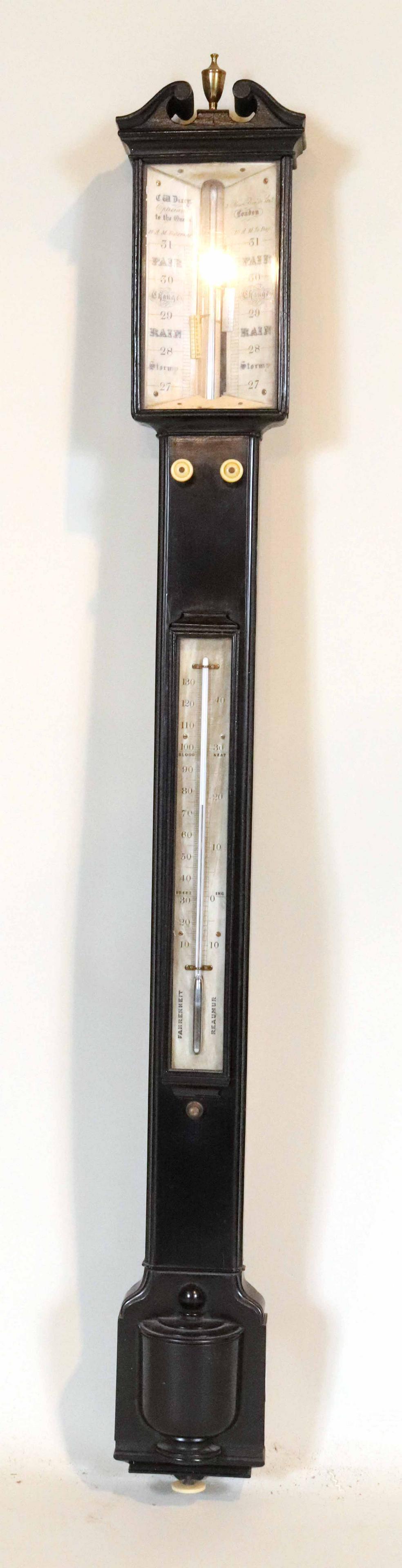 Regency Ebonized Mahogany Barometer (1 of 7)