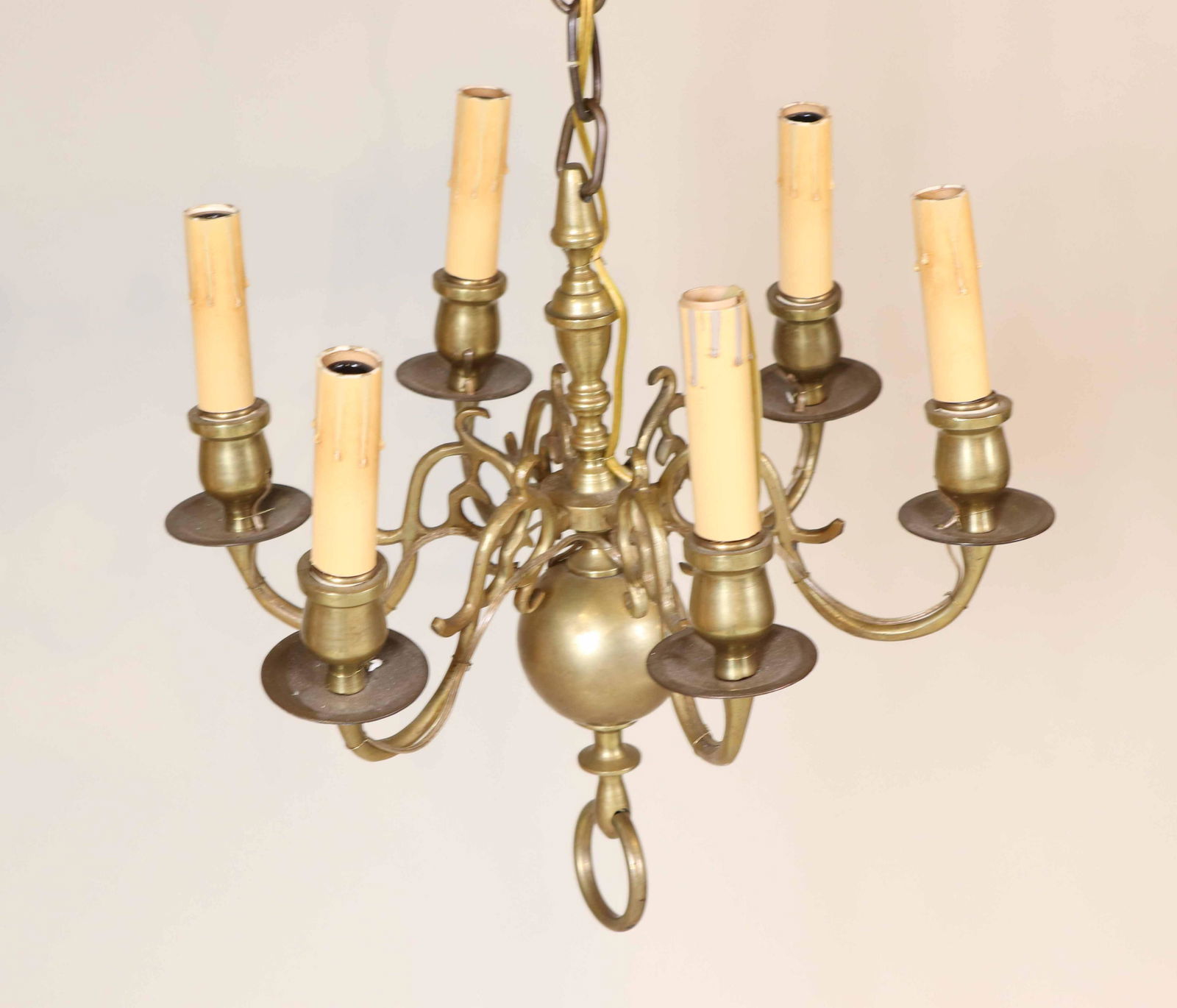 Baroque Style Brass Sixlight Chandelier (1 of 5)