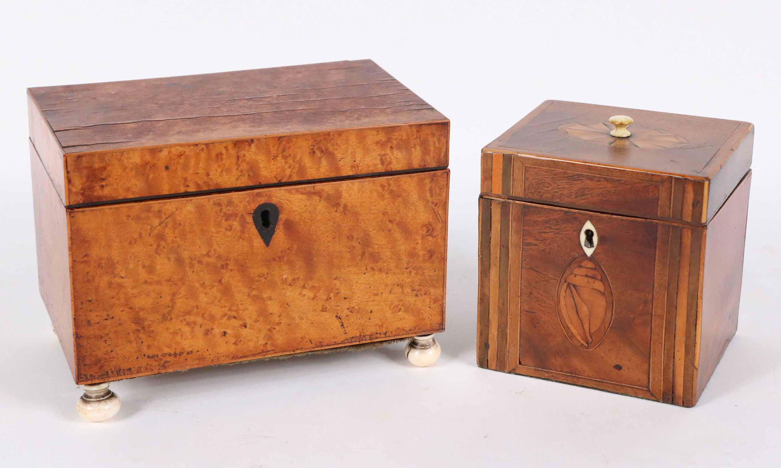 Federal Inlaid Figured Maple Tea Caddy (1 of 10)