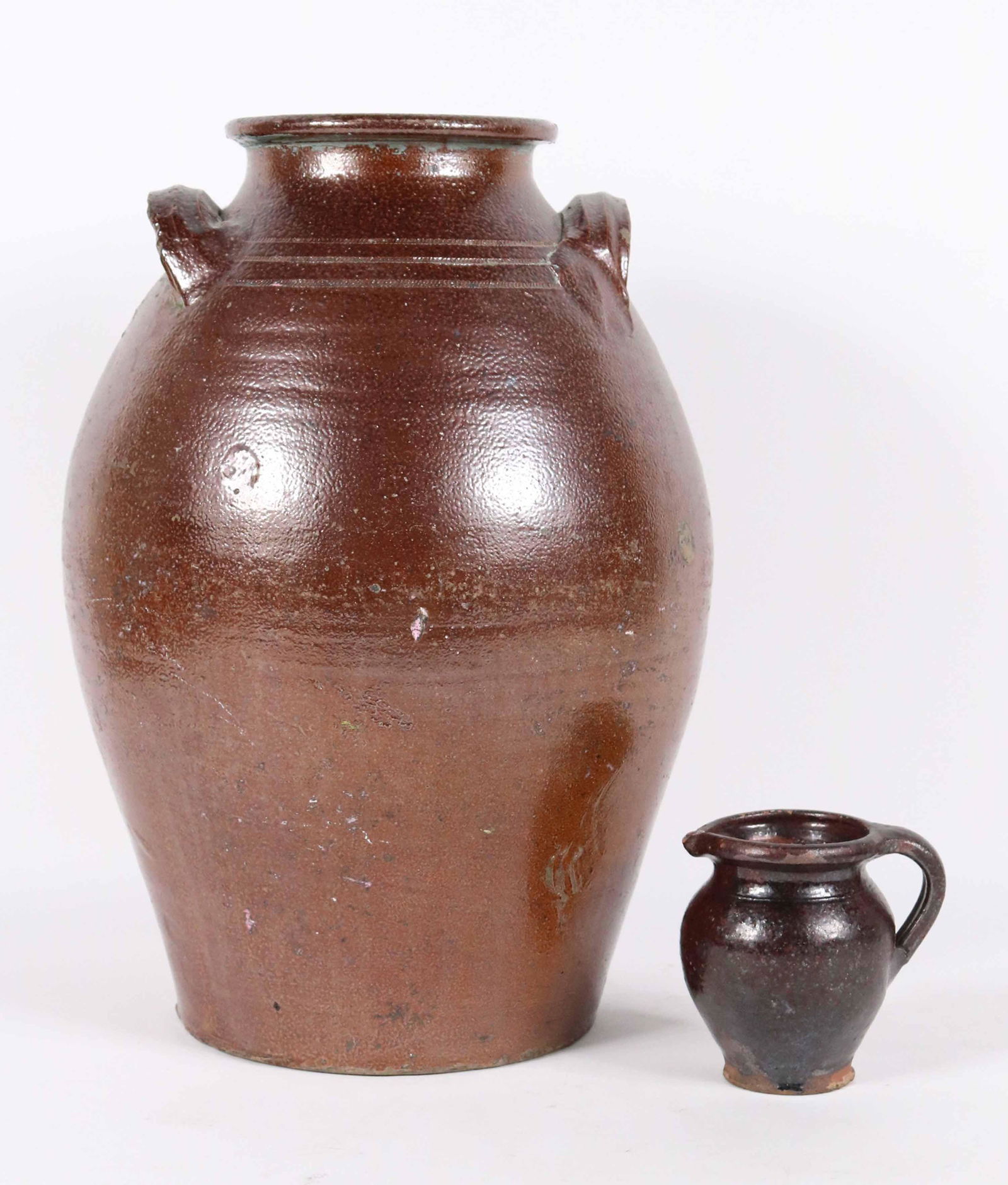 Glazed Redware Double-Handle Jar (1 of 6)