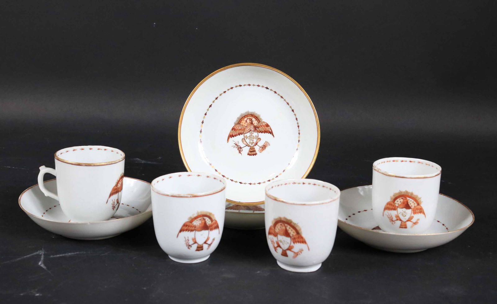 Four Chinese Export Teacups and Saucers (1 of 7)