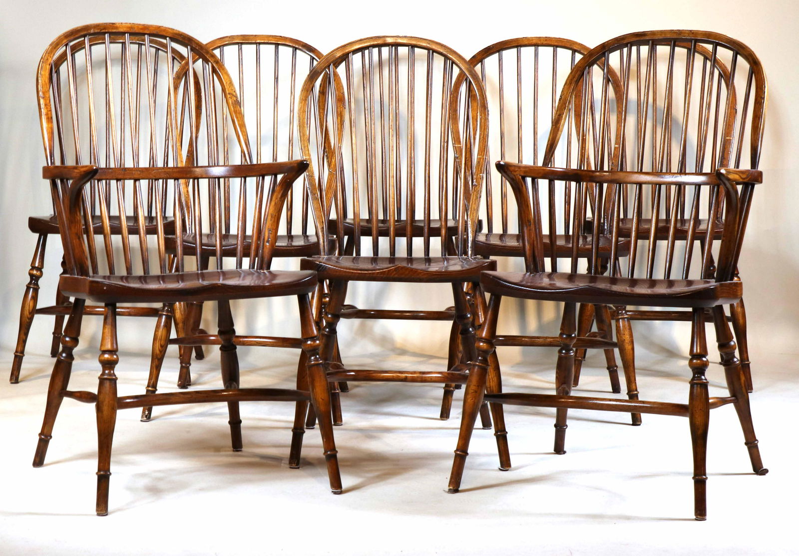 Eight Smith & Watson Windsor Oak Dining Chairs (1 of 7)