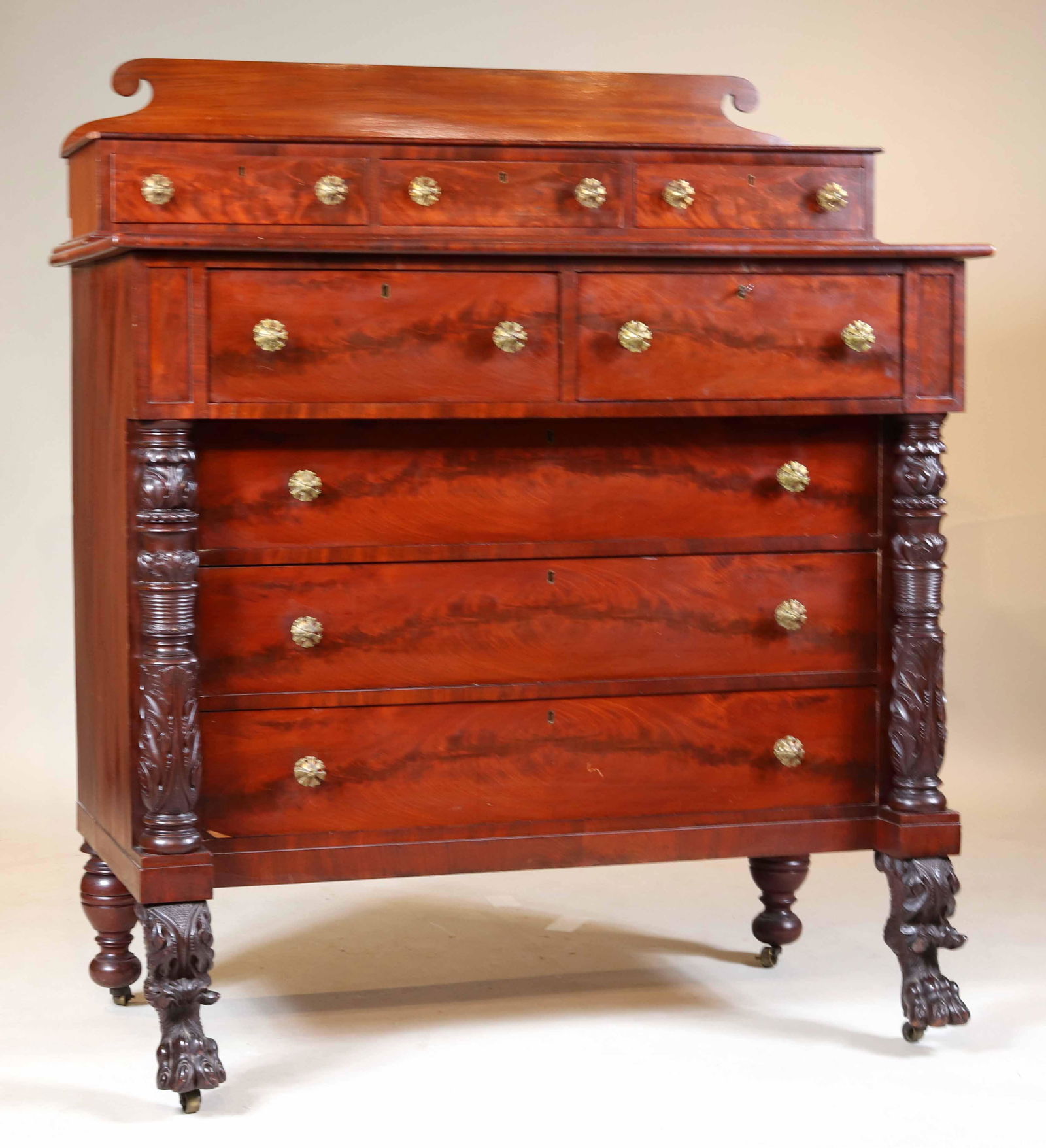 Classical Carved Mahogany Chest of Drawers (1 of 10)
