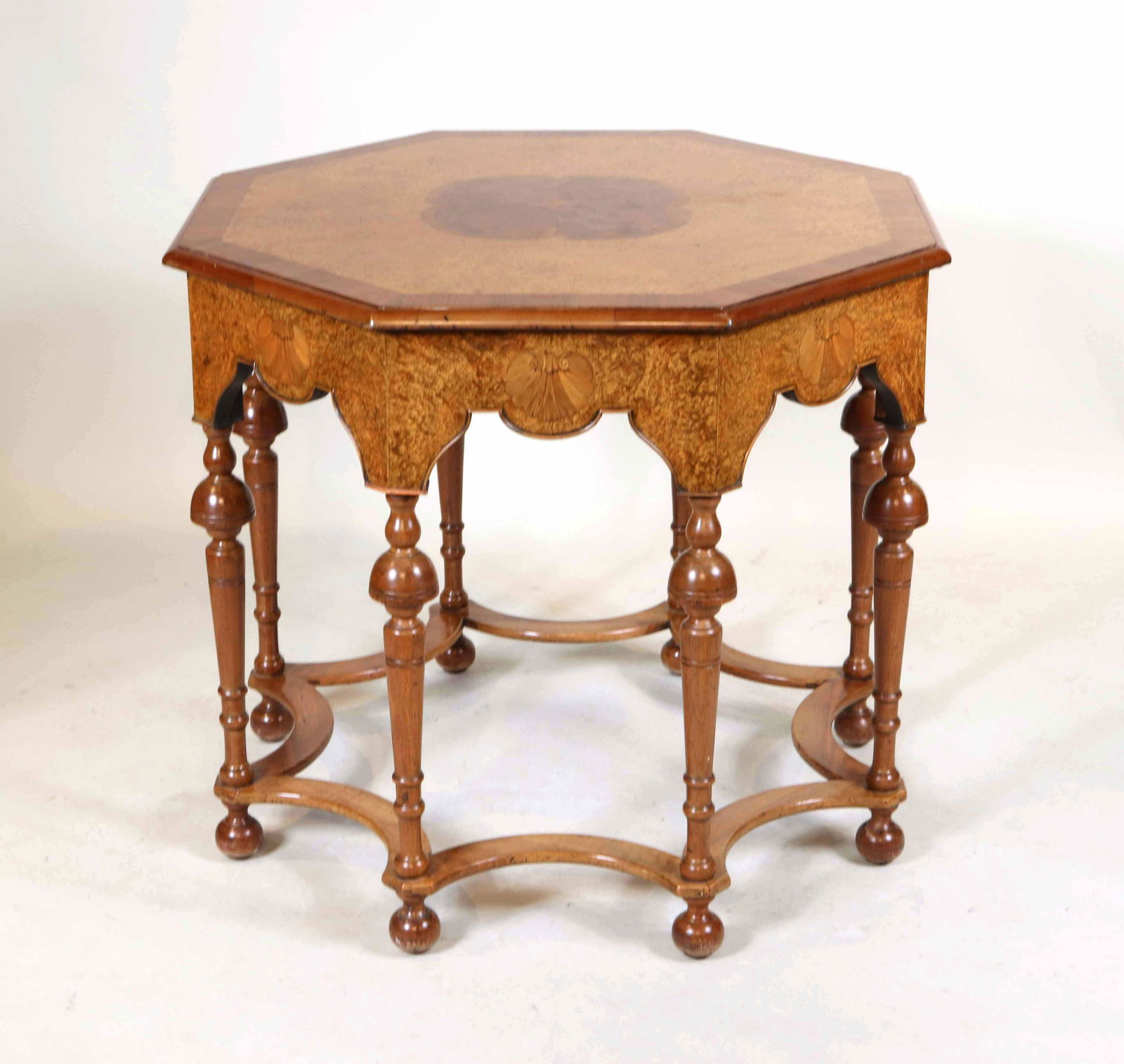 Baroque Style Inlaid Octagonal Center Table (1 of 10)