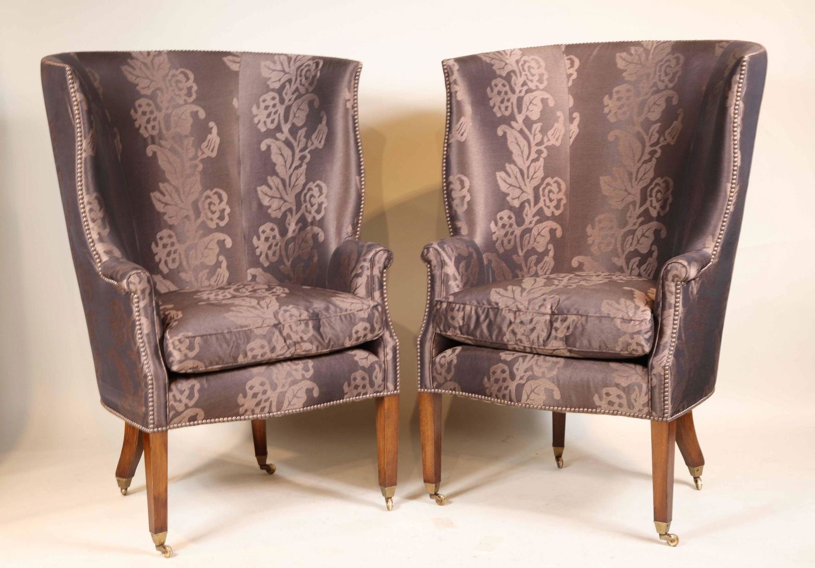 Pair of Contemporary Upholstered Wing Chairs (1 of 10)