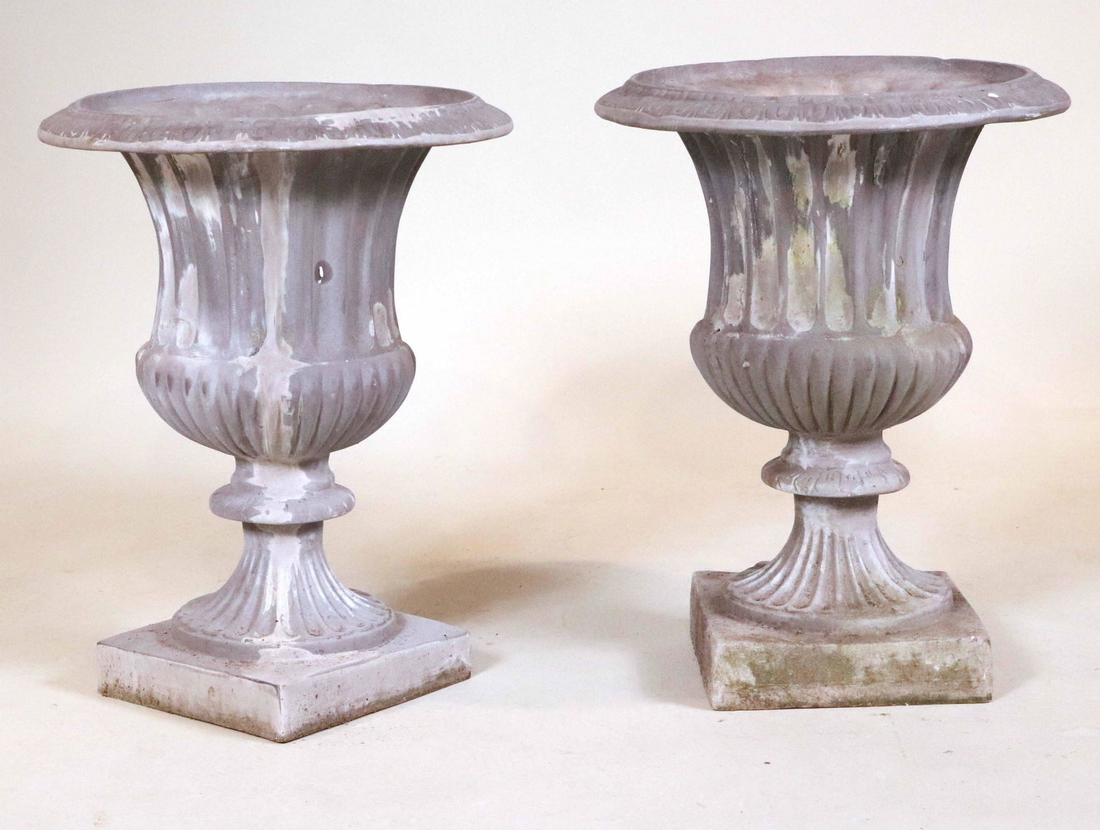 Pair of Neoclassical Composition Urn Planters (1 of 9)