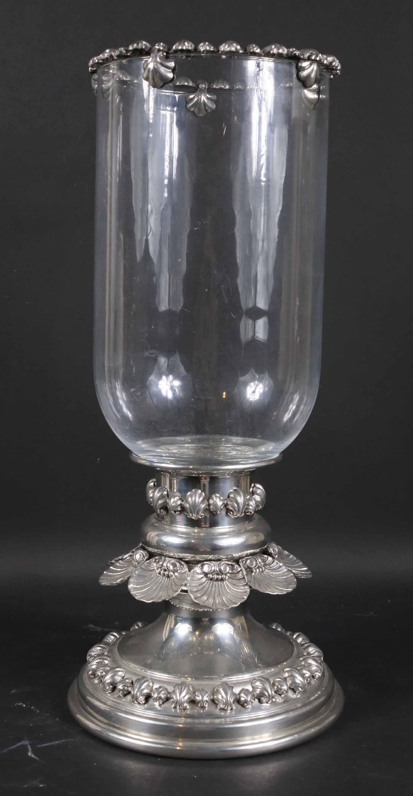 Cipolla Pewter Glass Hurricane Centerpiece (1 of 5)