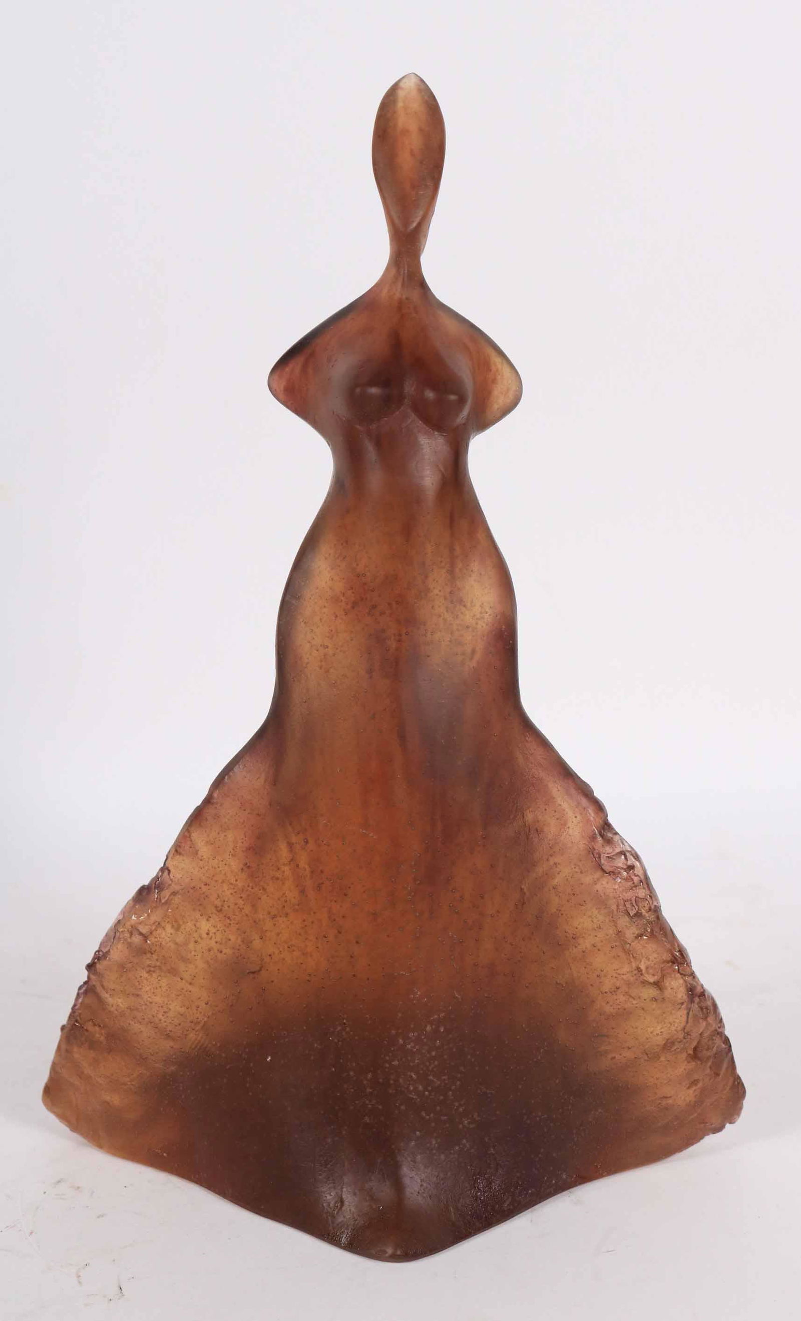 Daum "Cyclade" Pate de Verre Amber Female Figure (1 of 7)