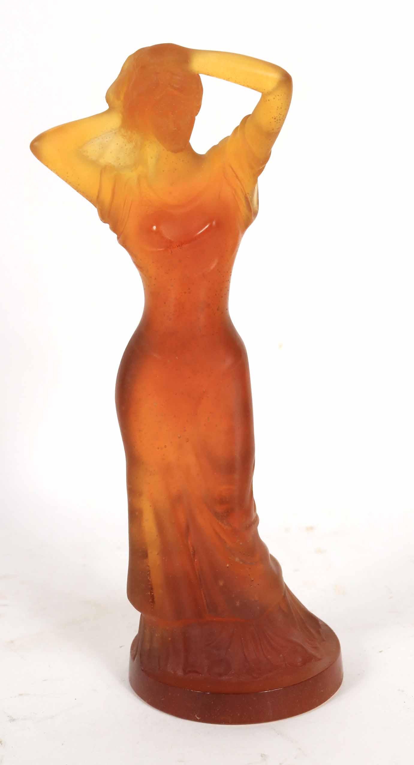 Daum Pate de Verre Amber Figure of a Woman (1 of 6)