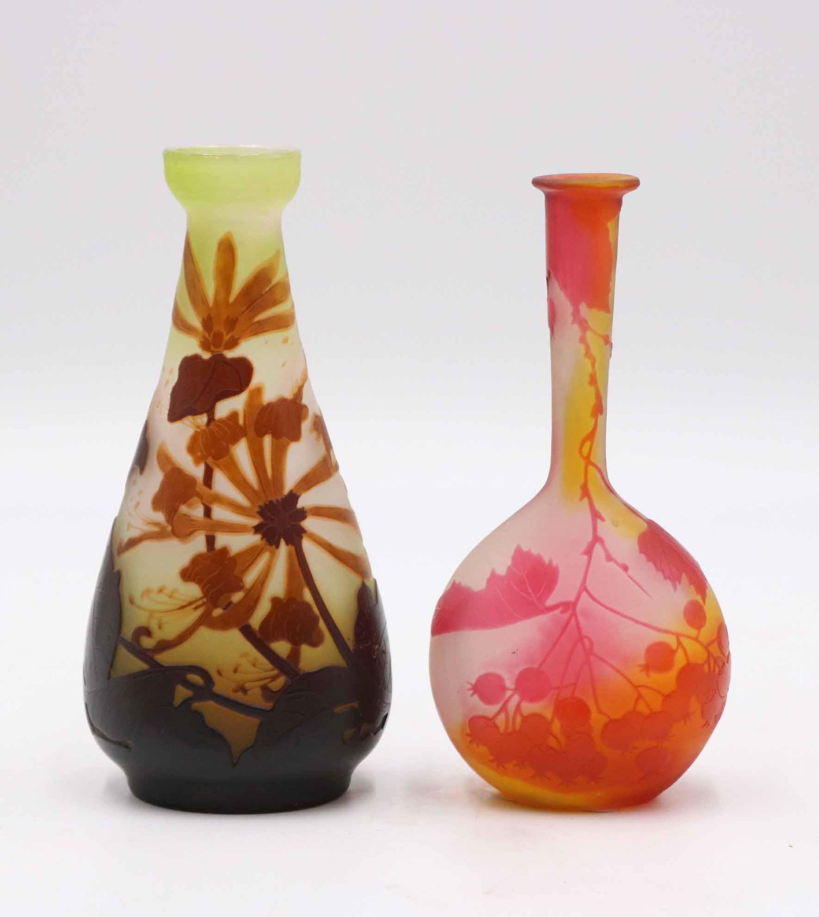 Two Galle Cameo Glass Bud Vases (1 of 7)