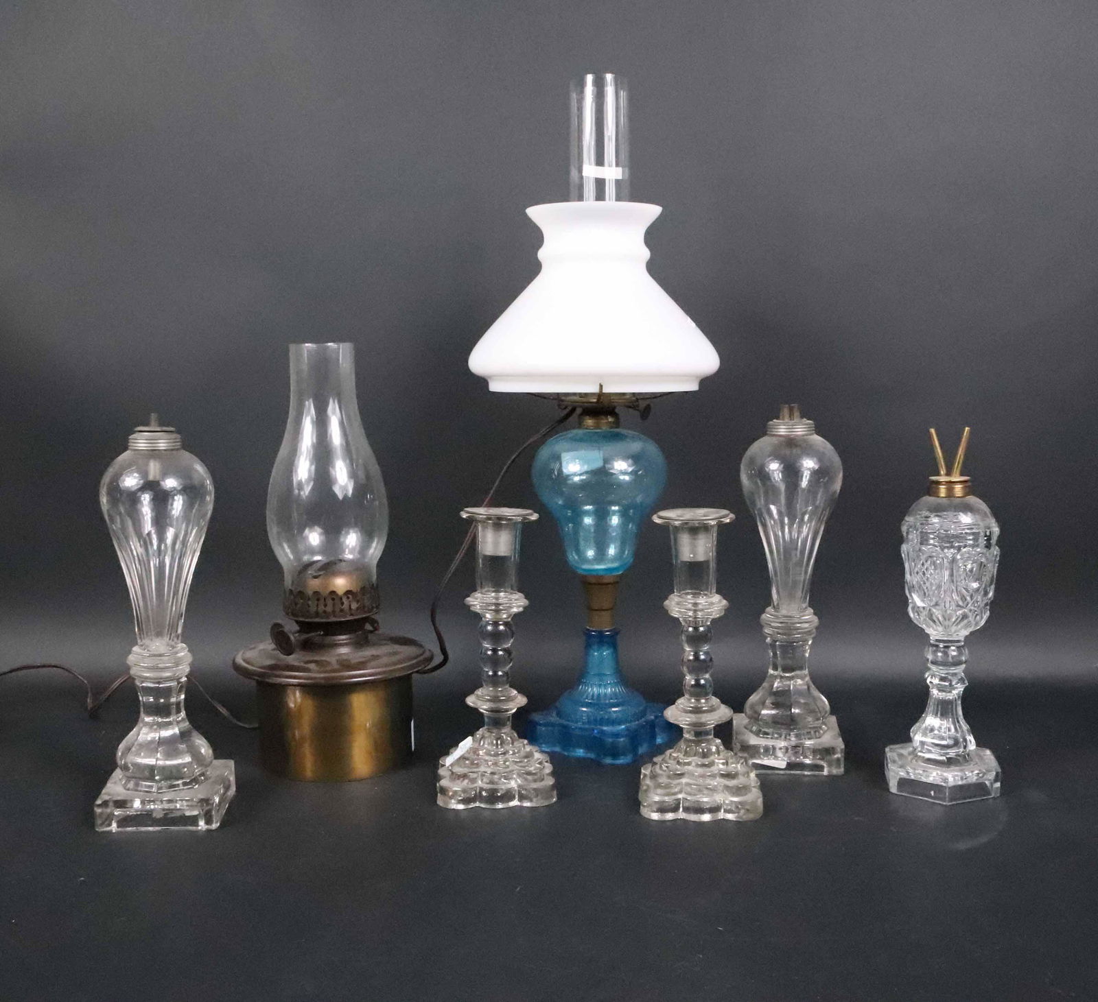 Group of Glass Fluid Lamps (1 of 8)