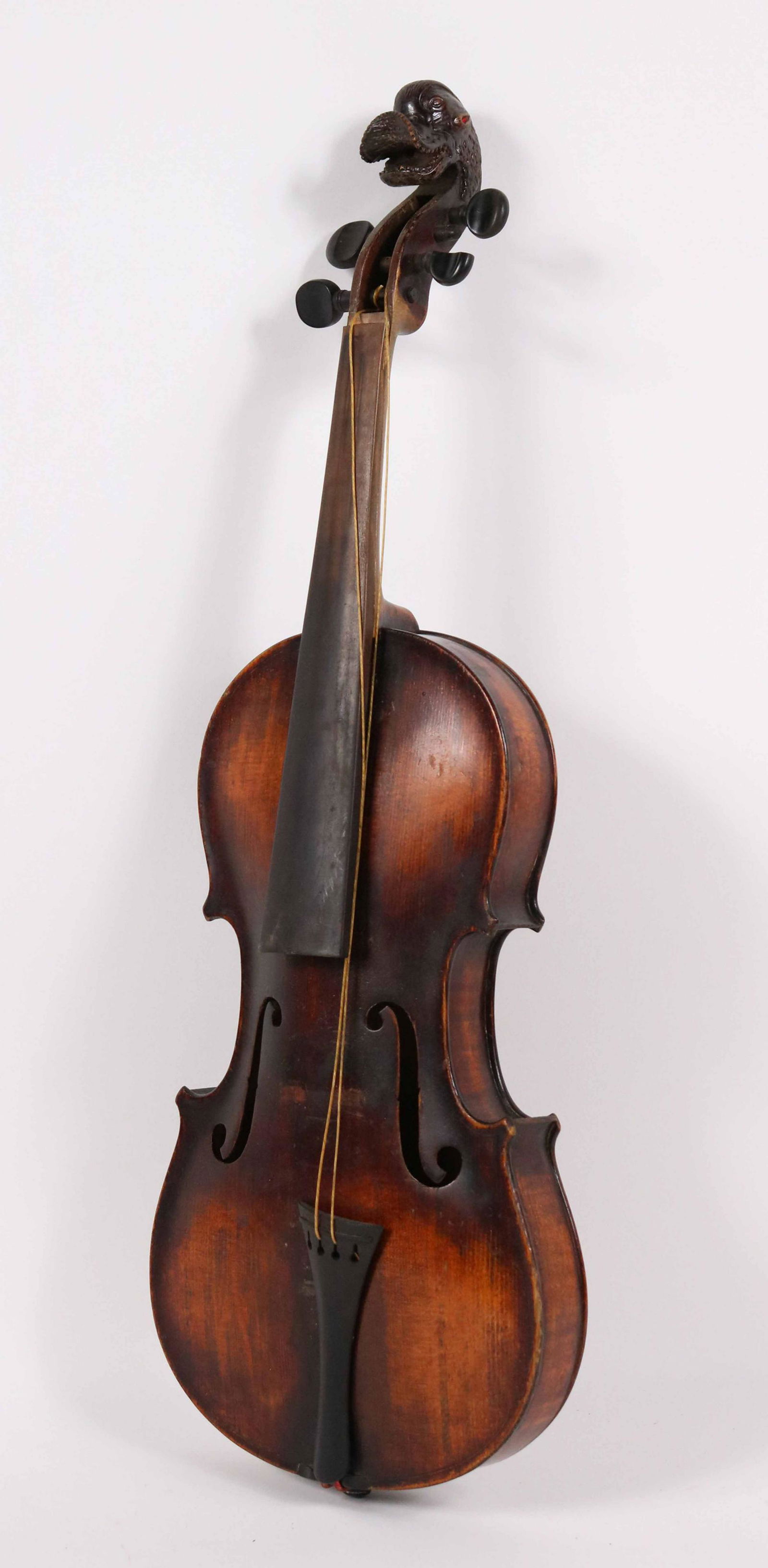 Bohemian, German School Violin, Sea-Monster Head (1 of 5)
