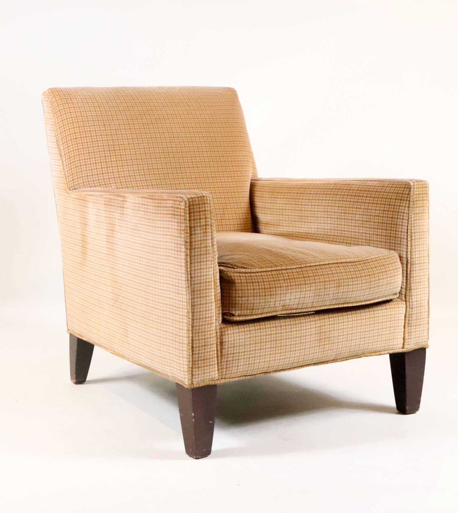 Modern Houndstooth Upholstered Club Chair: Made by Crate & Barrel or Pottery Barn. 32"h x 28"w x 33"d
