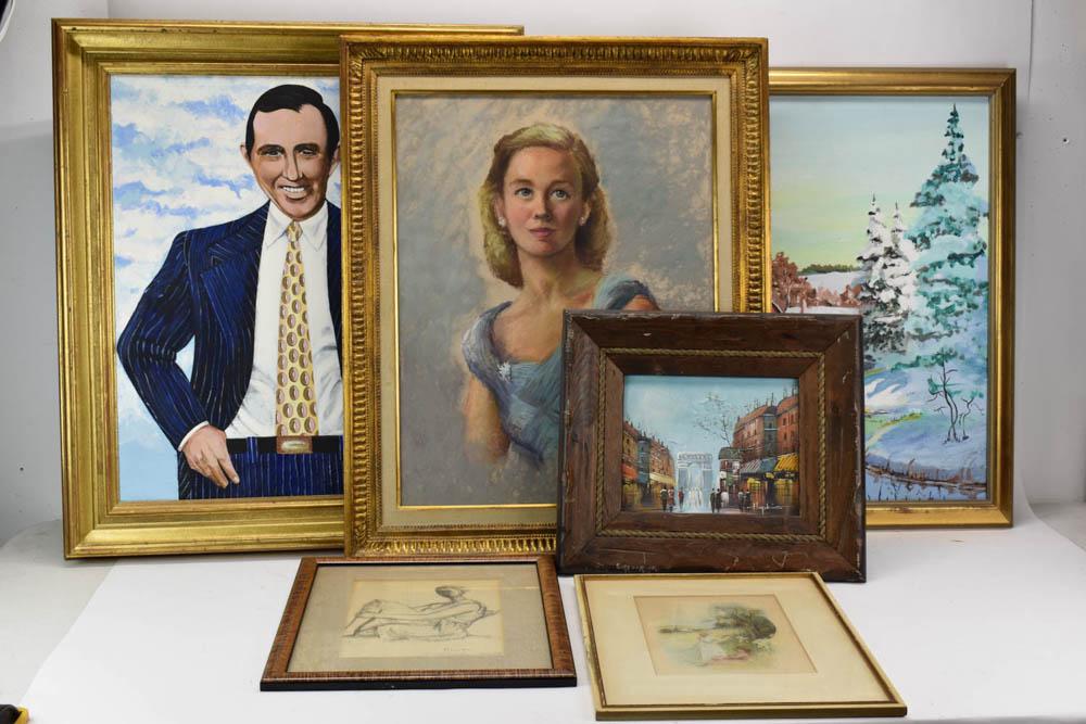 Group of Six Assorted Vintage Artworks (1 of 15)