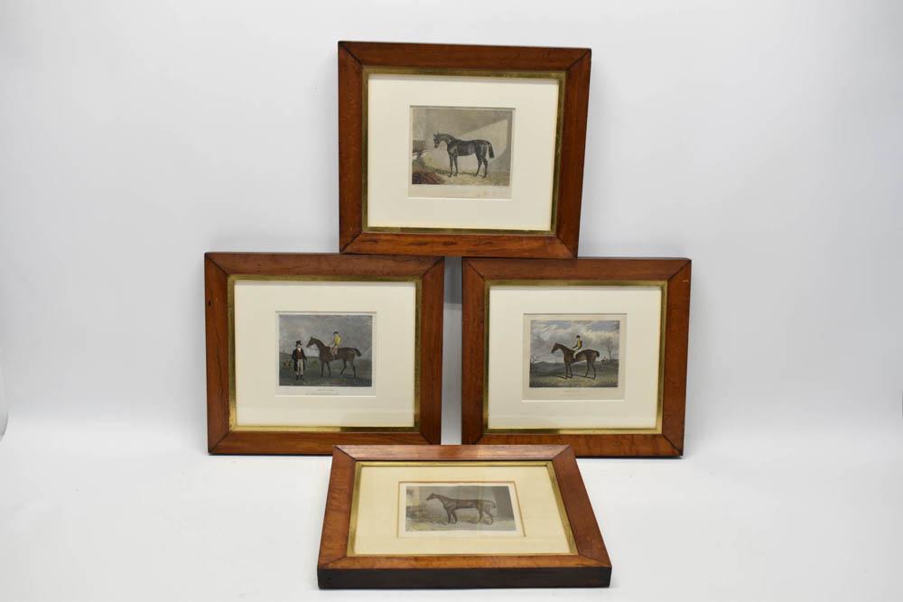 Four Assorted Hand Colored Equestrian Engravings (1 of 13)