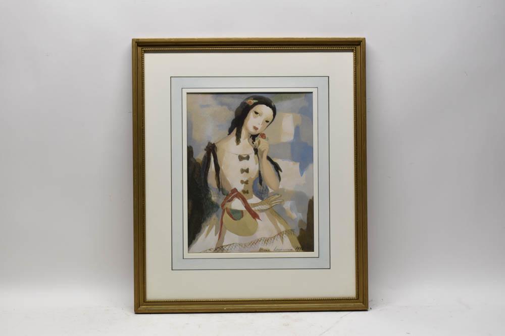 Marie Laurencin Hand Colored Print of Maiden (1 of 5)