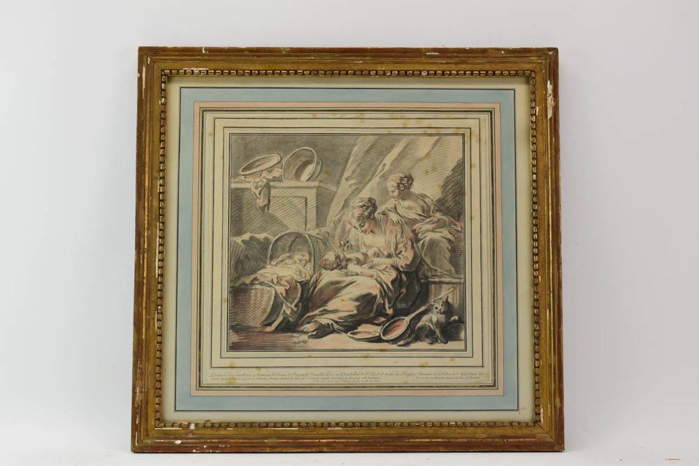 Louis Marin Bonnet Engraving After F Boucher (1 of 10)