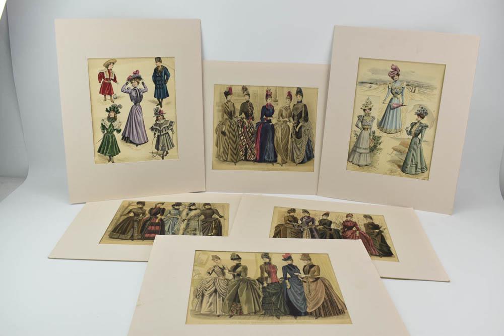 French 19th C. Hand-Colored Fashion Engravings (1 of 5)