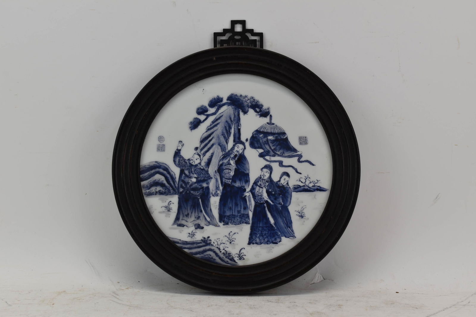 Vintage Asian Chinoiserie Hand Painted Tile (1 of 6)