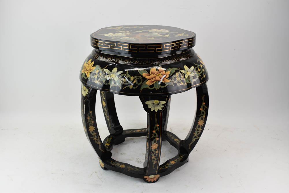 Chinese Black Lacquered Side Table (1 of 8)