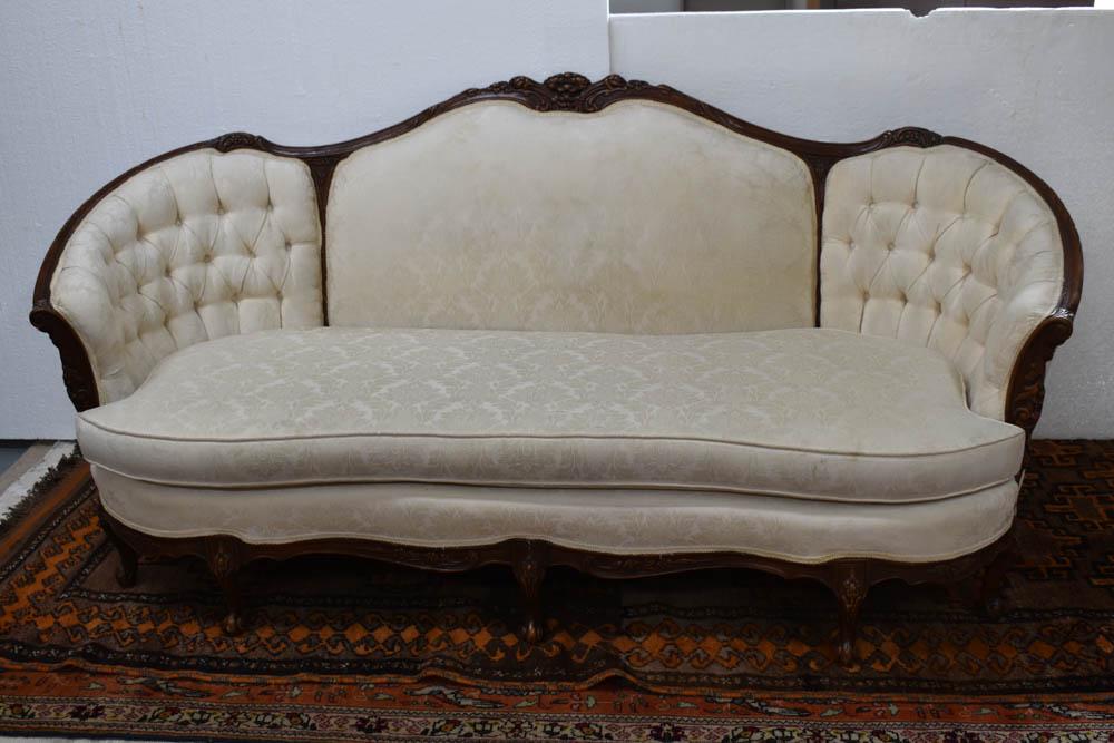 Provincial Style Barrel Form Tufted Back Sofa (1 of 10)