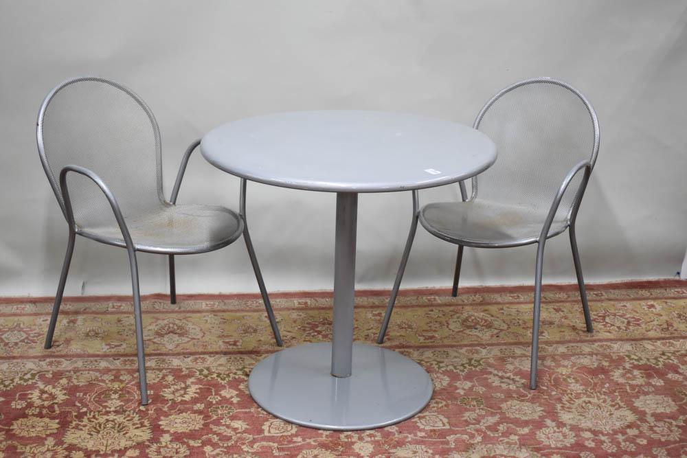 Gray Painted Steel Bistro Set (1 of 4)