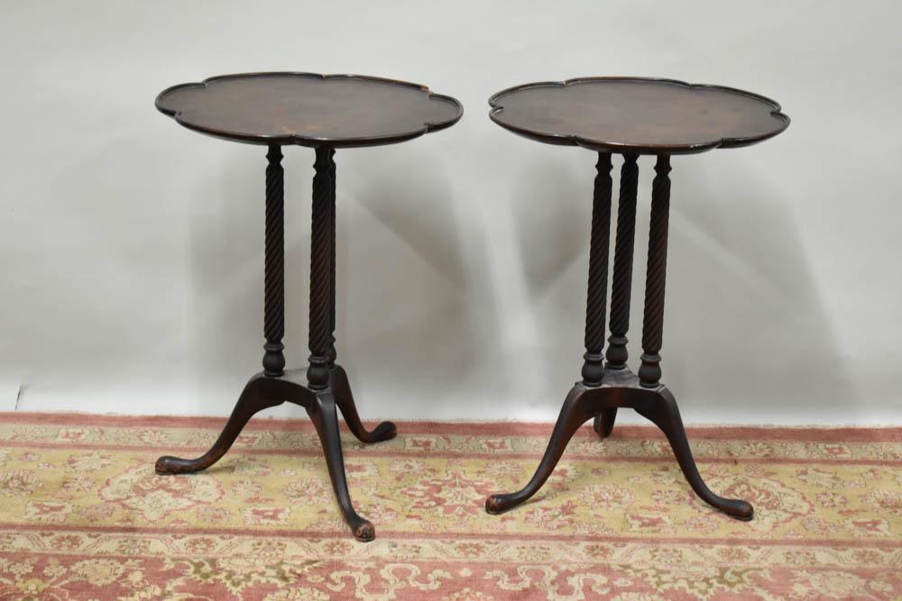 Pair of Mahogany Pie Crust Occasional Tables (1 of 10)