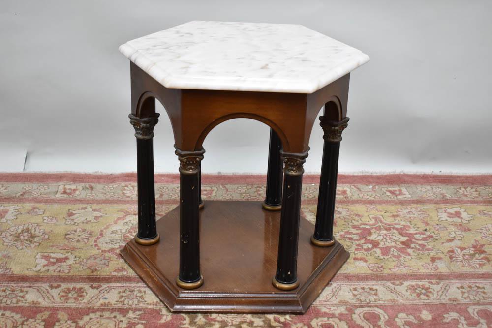 Neoclassical Style Marble Top Side Table (1 of 4)