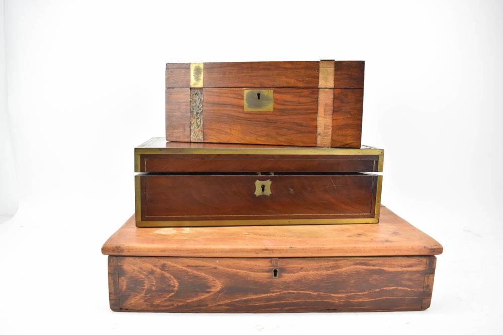 Two Wood Lapdesks and One Pine Document Box (1 of 20)