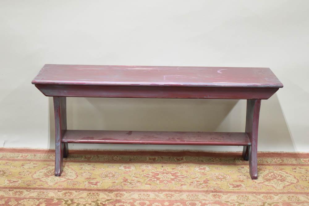Paint Decorated Wooden Hall Bench (1 of 4)