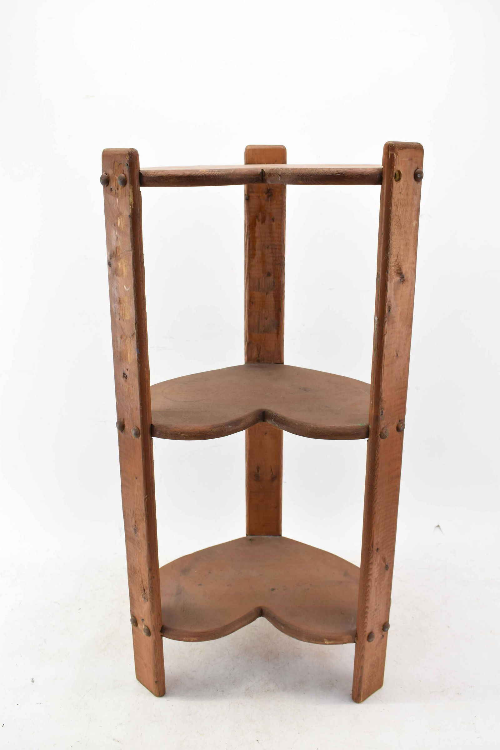 Stained Pine Heart-Form Etagere (1 of 4)