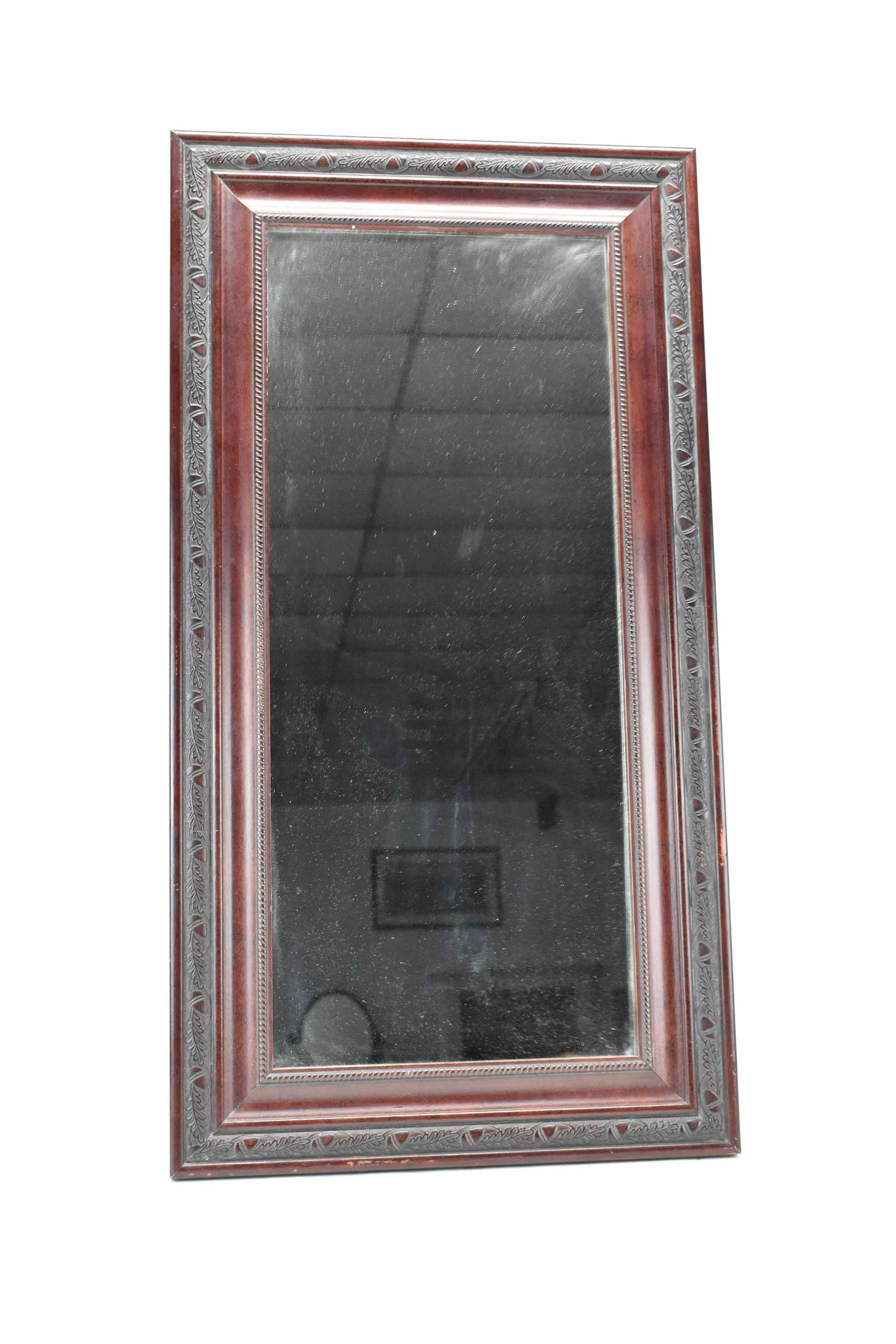 Mahogany Stained Hanging Wall Mirror (1 of 3)