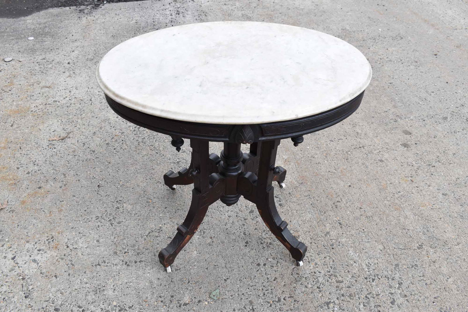 Victorian Oval Marble Top Occasional Table (1 of 5)