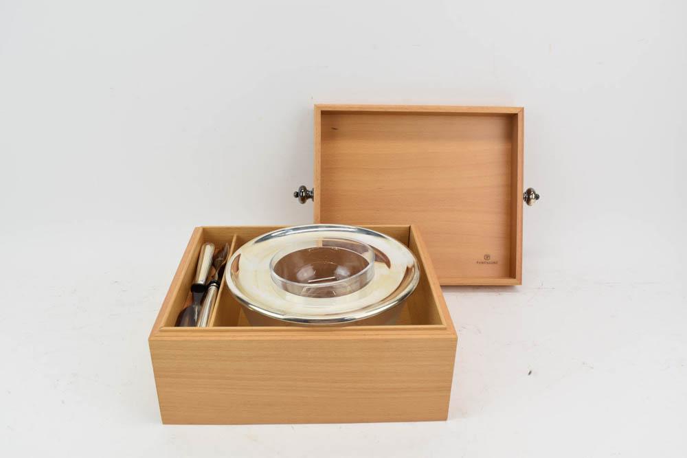 Italian Boxed Caviar Set in Case by Pampaloni (1 of 9)