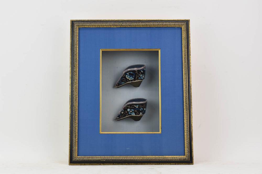 Vintage Chinese Lotus Shoes Framed in Shadow Box (1 of 6)