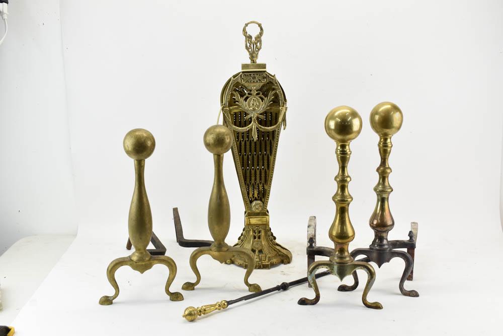 Vintage Brass Fan Form Fire Screen (1 of 6)