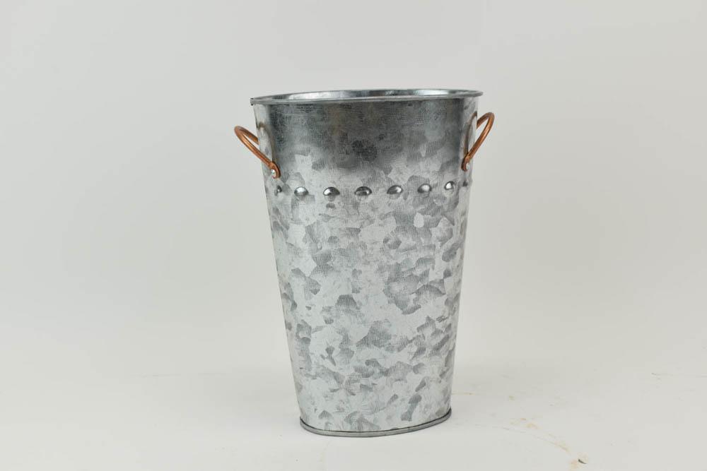 Decorative Tin Vase with Coopered Handles (1 of 2)