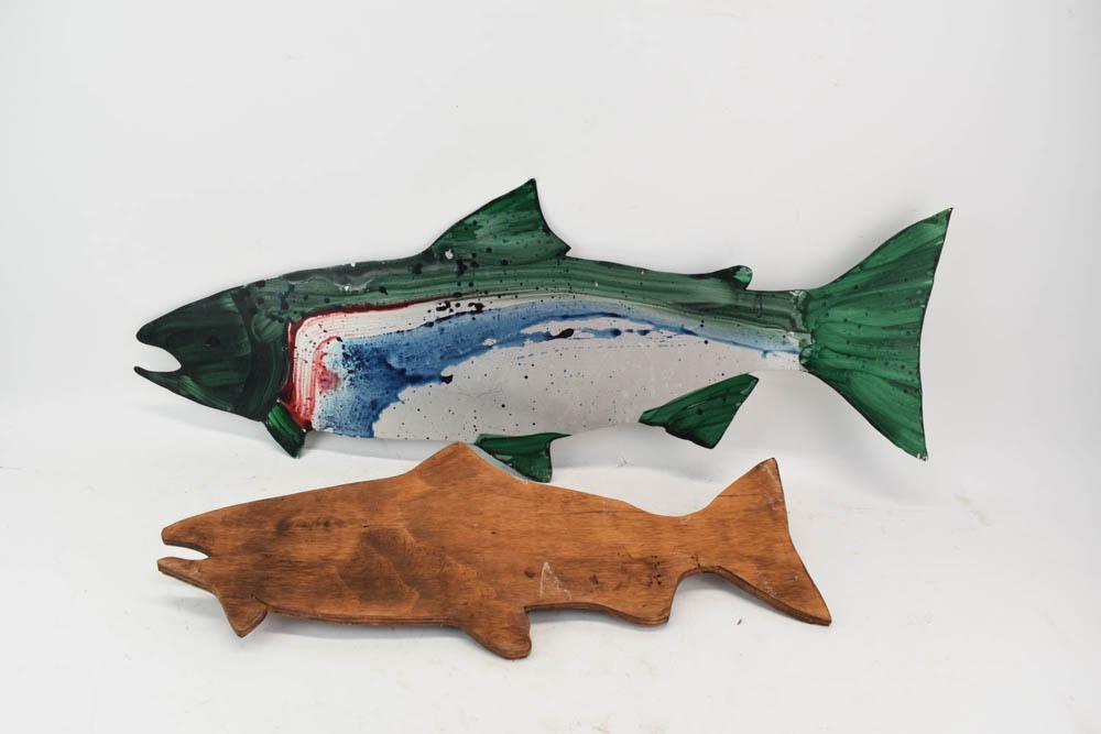 Polychrome Painted Metal Fish Silhouette (1 of 4)