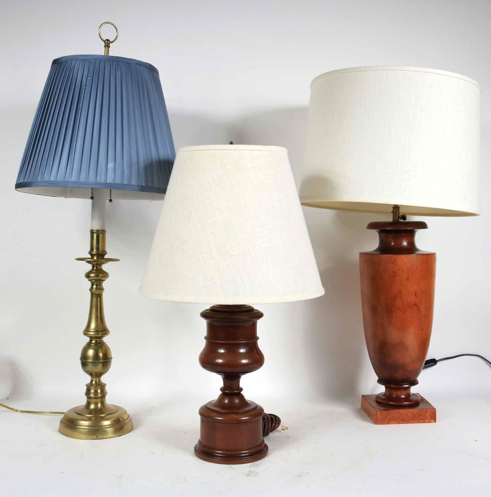 Two Turned Wood Table Lamps (1 of 4)